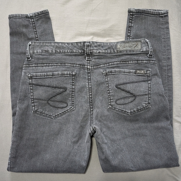 Seven7 womens faded black skinny jean jegging size 12 - Picture 8 of 12